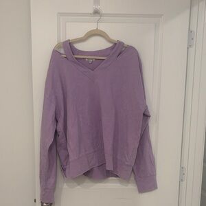 NWOT White Birch Lavender V-Neck Sweatshirt